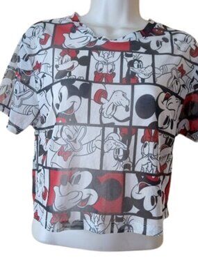 Disney Mickey and Friends Womens Crop Top Sheer Mesh Goofy Donald JR XL